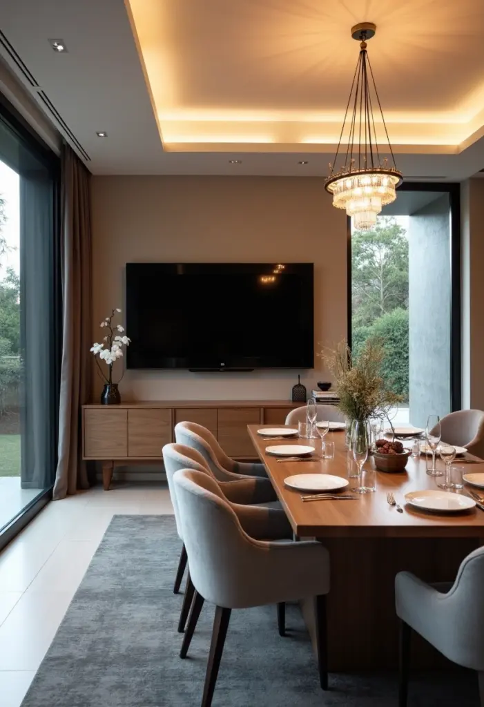 Modern TV in Dining Room Ideas to Balance Functionality & Sophisticated Decor Featured image for TV in Dining Room Ideas: Blending Functionality with Aesthetic Appeal